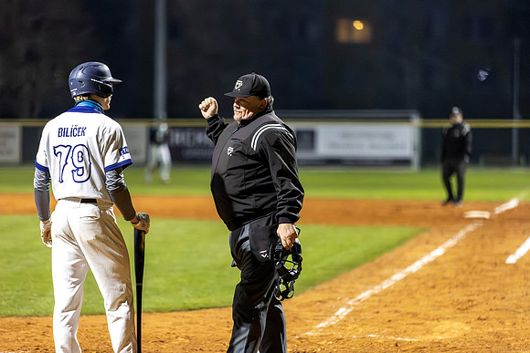 Foto: Robert Vávra; Baseballová Extraliga 2026; stadion Na Hvězdě; Třebíč Nuclears vs. Eagles Praha